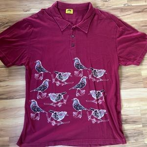 Used Kealopiko maroon collard shirt.